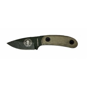 ESEE Knives Olive Drab CANDIRU Fixed Blade Knife with Grey Micarta Scale Handles and Nylon Sheath